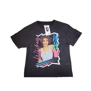 Official  Ladies Short Sleeve Licensed Band Tee Whitney Houston‎ Medium